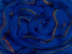 50gr-2m (1.76oz-2.18yards) 95%Wool, 5% Lurex Felt Fiber Content 95% Wool, 5% Lurex, Red, Brand Ice Yarns, Gold, Blue, acs-991
