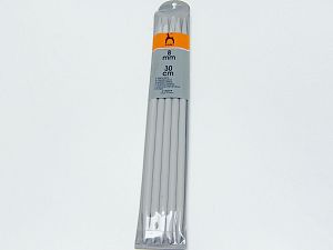 8 mm (US 11) Length: 30cm. Size: 8 mm (US 11) A set of 5 double-point knitting needles. Brand Ice Yarns, acs-1397