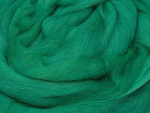50gr-1.8m (1.76oz-1.97yards) 100% Wool felt Fiber Content 100% Wool, Brand Ice Yarns, Emerald Green, acs-1423