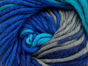 Fiber Content 100% Acrylic, Turquoise, Brand ICE, Grey, Blue Shades, Yarn Thickness 5 Bulky Chunky, Craft, Rug, fnt2-50847