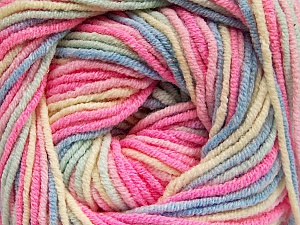 Fiber Content 55% Cotton, 45% Acrylic, Pink, Brand Ice Yarns, Cream, Blue, Yarn Thickness 3 Light DK, Light, Worsted, fnt2-51447