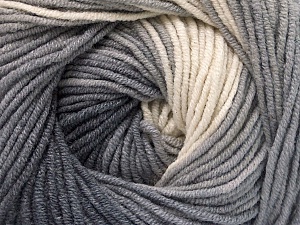 Fiber Content 55% Cotton, 45% Acrylic, White, Brand Ice Yarns, Grey Shades, Yarn Thickness 3 Light DK, Light, Worsted, fnt2-51538