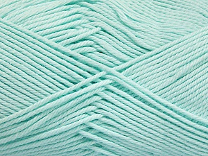Baby cotton is a 100% premium giza cotton yarn exclusively made as a baby yarn. It is anti-bacterial and machine washable! Fiber Content 100% Giza Cotton, Light Mint Green, Brand Ice Yarns, Yarn Thickness 3 Light DK, Light, Worsted, fnt2-52561