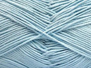 Baby cotton is a 100% premium giza cotton yarn exclusively made as a baby yarn. It is anti-bacterial and machine washable! Fiber Content 100% Giza Cotton, Light Blue, Brand Ice Yarns, Yarn Thickness 3 Light DK, Light, Worsted, fnt2-53081