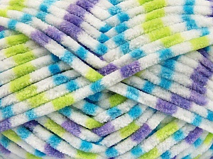 Composition 100% Micro fibre, White, Turquoise, Neon Green, Lilac, Brand Ice Yarns, Yarn Thickness 4 Medium Worsted, Afghan, Aran, fnt2-53123