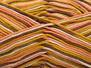 Composition 100% Coton, White, Salmon, Brand Ice Yarns, Gold, Camel, Yarn Thickness 3 Light DK, Light, Worsted, fnt2-54349 