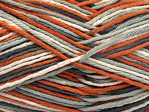 Composition 100% Coton, White, Brand Ice Yarns, Grey Shades, Copper, Beige, Yarn Thickness 3 Light DK, Light, Worsted, fnt2-54351 