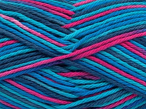 Composition 100% Coton, Turquoise Shades, Navy, Brand Ice Yarns, Fuchsia, Yarn Thickness 3 Light DK, Light, Worsted, fnt2-54356 