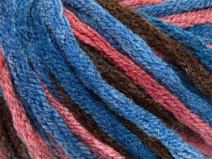Fiber Content 50% Wool, 50% Acrylic, Salmon, Brand Ice Yarns, Brown, Blue Shades, Yarn Thickness 6 SuperBulky Bulky, Roving, fnt2-54383