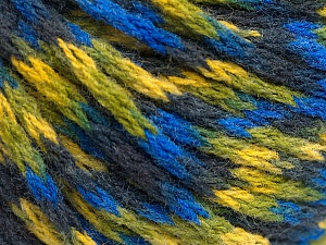 Composition 60% Acrylique, 40% Laine, Yellow, Navy, Brand Ice Yarns, Green, Blue, fnt2-55526