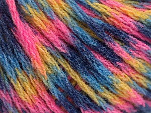 Fiber Content 60% Acrylic, 40% Wool, Yellow, Pink, Brand Ice Yarns, Blue Shades, Yarn Thickness 3 Light DK, Light, Worsted, fnt2-55535