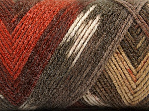 Fiber Content 50% Wool, 50% Acrylic, Brand Ice Yarns, Cream, Copper, Brown Shades, Yarn Thickness 3 Light DK, Light, Worsted, fnt2-56449