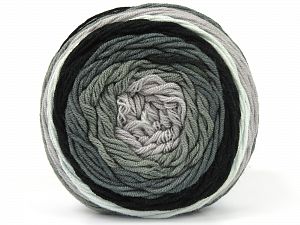 Composition 100% Acrylique, White, Brand Ice Yarns, Grey, Black, Yarn Thickness 4 Medium Worsted, Afghan, Aran, fnt2-56543