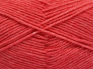 Fiber Content 65% Merino Wool, 35% Silk, Salmon, Brand Ice Yarns, Yarn Thickness 3 Light DK, Light, Worsted, fnt2-57676