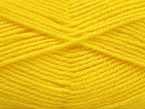 Fiber Content 50% Wool, 50% Acrylic, Yellow, Brand Ice Yarns, Yarn Thickness 4 Medium Worsted, Afghan, Aran, fnt2-58378