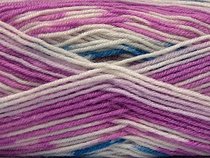 Composition 75% Acrylique, 25% Laine, White, Orchid, Brand Ice Yarns, Yarn Thickness 3 Light DK, Light, Worsted, fnt2-58389