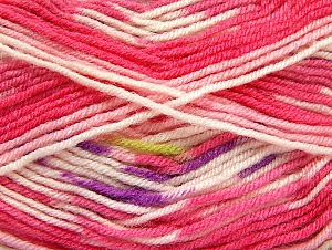 Fiber Content 75% Acrylic, 25% Wool, White, Pink, Brand Ice Yarns, Yarn Thickness 3 Light DK, Light, Worsted, fnt2-58390