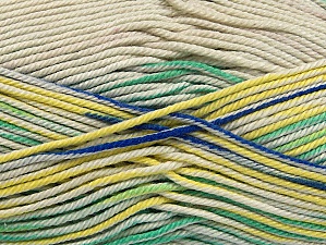 Contenido de fibra 100% Mercerizado del algodón, Yellow, Brand Ice Yarns, Green Shades, Blue, Beige, Yarn Thickness 2 Fine Sport, Baby, fnt2-58986