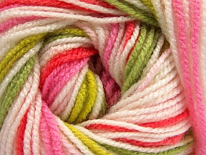 Composition 100% Acrylique haut de gamme, White, Salmon, Pink Shades, Brand Ice Yarns, Green Shades, Yarn Thickness 3 Light DK, Light, Worsted, fnt2-60887 