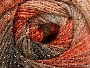 Composition 95% Acrylique, 5% Lurex, Orange, Brand ICE, Brown Shades, Yarn Thickness 3 Light DK, Light, Worsted, fnt2-61101 
