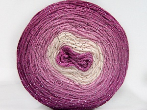 Fiber Content 95% Acrylic, 5% Metallic Lurex, White, Orchid Shades, Brand Ice Yarns, Yarn Thickness 3 Light DK, Light, Worsted, fnt2-61258