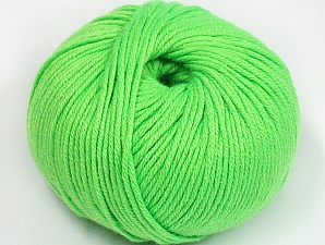 Fiber Content 50% Cotton, 50% Acrylic, Neon Green, Brand Ice Yarns, Yarn Thickness 2 Fine Sport, Baby, fnt2-62407