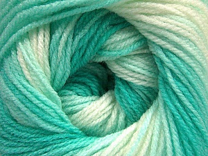 Fiber Content 100% Baby Acrylic, White, Mint Green, Brand Ice Yarns, Yarn Thickness 2 Fine Sport, Baby, fnt2-62538