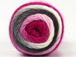 This is a self-striping yarn. Please see package photo for the color combination. Fiber Content 100% Premium Acrylic, Pink Shades, Brand Ice Yarns, Grey Shades, Yarn Thickness 3 Light DK, Light, Worsted, fnt2-62905