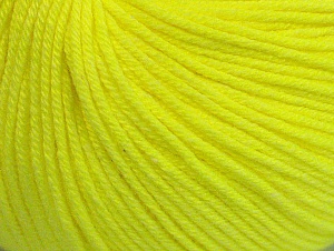 Fiber Content 60% Cotton, 40% Acrylic, Neon Yellow, Brand Ice Yarns, Yarn Thickness 2 Fine Sport, Baby, fnt2-63004