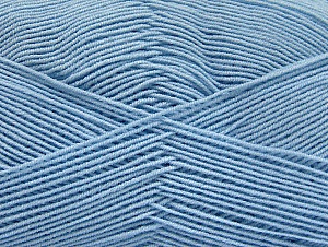 Fiber Content 55% Cotton, 45% Acrylic, Brand Ice Yarns, Baby Blue, Yarn Thickness 1 SuperFine Sock, Fingering, Baby, fnt2-63117