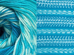 Fiber Content 70% Acrylic, 30% Wool, Turquoise Shades, Brand Ice Yarns, Yarn Thickness 3 Light DK, Light, Worsted, fnt2-63215