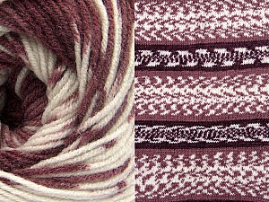 Fiber Content 70% Acrylic, 30% Wool, White, Maroon Shades, Brand Ice Yarns, Yarn Thickness 3 Light DK, Light, Worsted, fnt2-63217