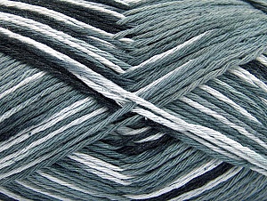Composition 100% Coton, White, Brand Ice Yarns, Grey, Black, Yarn Thickness 3 Light DK, Light, Worsted, fnt2-64030