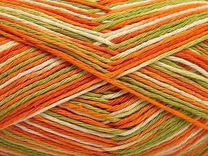 Composition 100% Coton, Orange, Brand Ice Yarns, Green, Cream, Yarn Thickness 3 Light DK, Light, Worsted, fnt2-64037