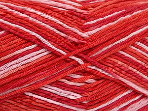 Composition 100% Coton, Salmon Shades, Red, Brand Ice Yarns, Yarn Thickness 3 Light DK, Light, Worsted, fnt2-64168