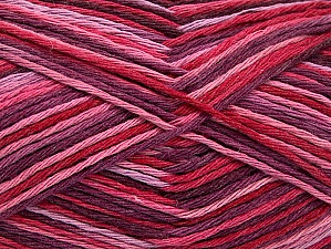 Composition 100% Coton, Pink Shades, Maroon, Lilac, Brand Ice Yarns, Yarn Thickness 3 Light DK, Light, Worsted, fnt2-64169