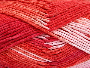 Composition 100% Coton, Salmon, Red, Pink, Brand Ice Yarns, Yarn Thickness 4 Medium Worsted, Afghan, Aran, fnt2-64191