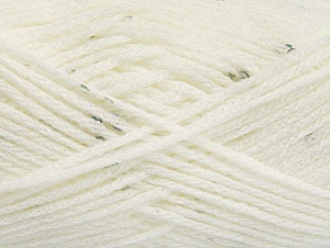 Composition 98% Acrylique, 2% Paillette, White, Brand Ice Yarns, Yarn Thickness 4 Medium Worsted, Afghan, Aran, fnt2-64443 