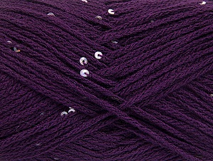Composition 98% Acrylique, 2% Paillette, Purple, Brand Ice Yarns, Yarn Thickness 4 Medium Worsted, Afghan, Aran, fnt2-64450 