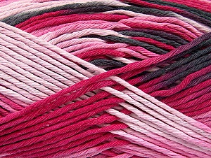 Composition 100% Coton, Pink Shades, Brand Ice Yarns, Black, Yarn Thickness 4 Medium Worsted, Afghan, Aran, fnt2-64454