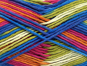 Fiber Content 100% Cotton, White, Pink, Orange, Brand Ice Yarns, Green, Blue, Yarn Thickness 4 Medium Worsted, Afghan, Aran, fnt2-64456
