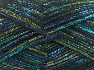 Composition 70% Polyamide, 19% Laine, 11% Acrylique, Turquoise, Navy, Brand Ice Yarns, Green, Yarn Thickness 4 Medium Worsted, Afghan, Aran, fnt2-64598