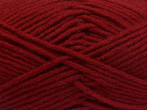 Fiber Content 50% Merino Wool, 50% Acrylic, Brand Ice Yarns, Dark Red, Yarn Thickness 5 Bulky Chunky, Craft, Rug, fnt2-65962
