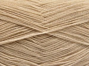 Very thin yarn. It is spinned as two threads. So you will knit as two threads. Yardage information is for only one strand. Fiber Content 100% Acrylic, Brand Ice Yarns, Dark Beige, Yarn Thickness 1 SuperFine Sock, Fingering, Baby, fnt2-66130