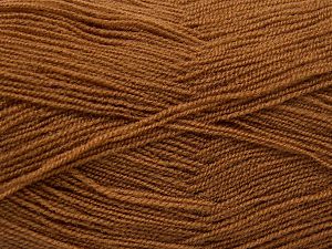 Very thin yarn. It is spinned as two threads. So you will knit as two threads. Yardage information is for only one strand. Fiber Content 100% Acrylic, Light Brown, Brand Ice Yarns, Yarn Thickness 1 SuperFine Sock, Fingering, Baby, fnt2-66134