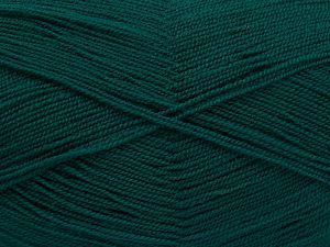 Very thin yarn. It is spinned as two threads. So you will knit as two threads. Yardage information is for only one strand. Composition 100% Acrylique, Brand Ice Yarns, Emerald Green, Yarn Thickness 1 SuperFine Sock, Fingering, Baby, fnt2-66142
