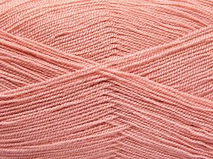 Very thin yarn. It is spinned as two threads. So you will knit as two threads. Yardage information is for only one strand. Fiber Content 100% Acrylic, Powder Pink, Brand Ice Yarns, Yarn Thickness 1 SuperFine Sock, Fingering, Baby, fnt2-66156