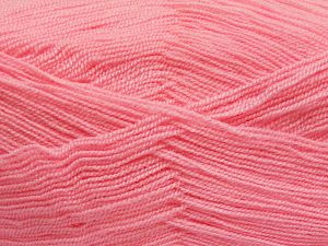 Very thin yarn. It is spinned as two threads. So you will knit as two threads. Yardage information is for only one strand. Fiber Content 100% Acrylic, Light Pink, Brand Ice Yarns, Yarn Thickness 1 SuperFine Sock, Fingering, Baby, fnt2-66162