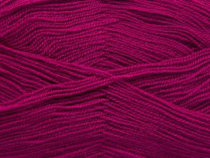 Very thin yarn. It is spinned as two threads. So you will knit as two threads. Yardage information is for only one strand. Fiber Content 100% Acrylic, Brand Ice Yarns, Dark Fuchsia, Yarn Thickness 1 SuperFine Sock, Fingering, Baby, fnt2-66170