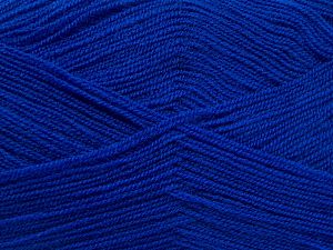 Very thin yarn. It is spinned as two threads. So you will knit as two threads. Yardage information is for only one strand. Composition 100% Acrylique, Brand Ice Yarns, Dark Blue, Yarn Thickness 1 SuperFine Sock, Fingering, Baby, fnt2-66179